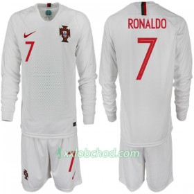 Fotbalové dresy Portugalsko RONALDO 7 Dětské MS 2018 Venkovní Dres Dlouhý Rukáv